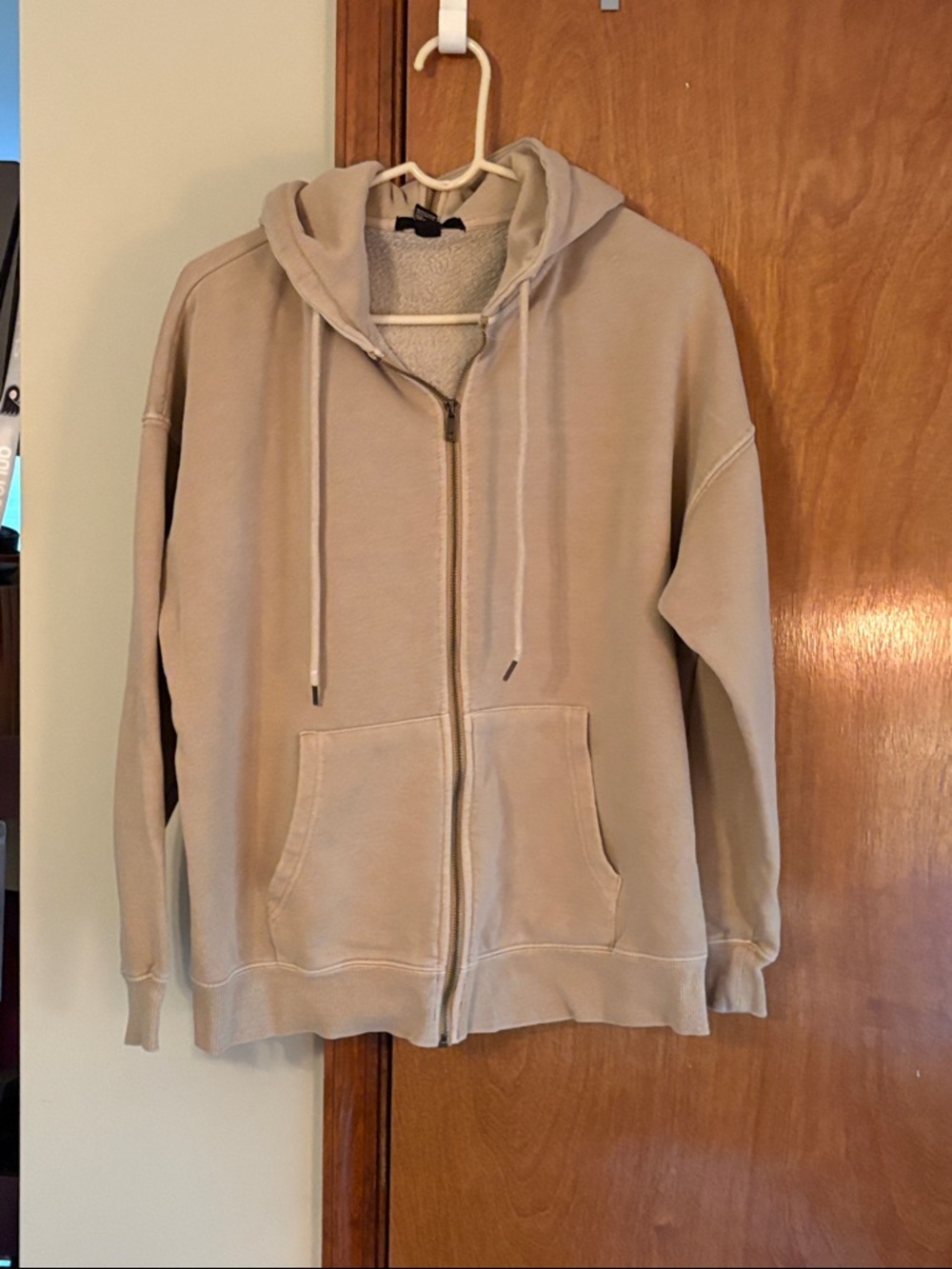 Forever 21 Beige Zip-Up Hoodie